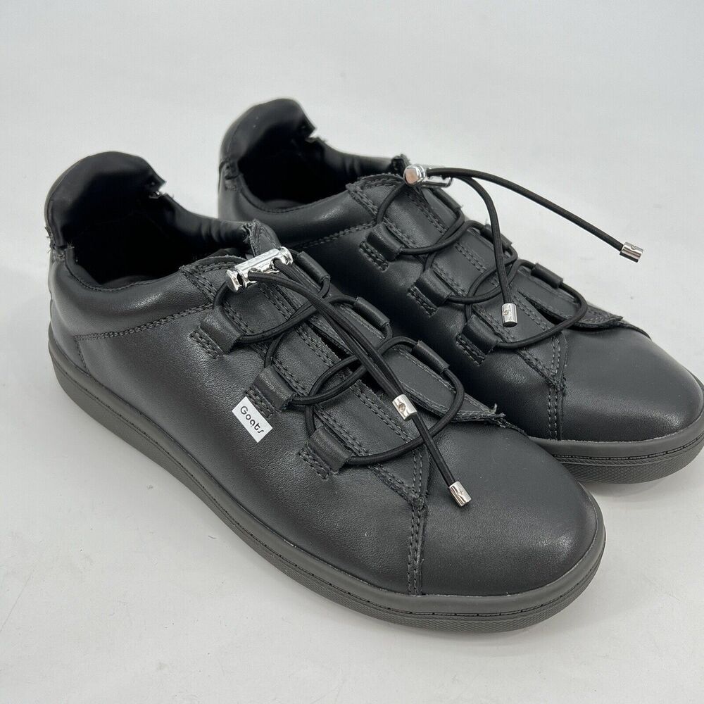 GOATS BLACK LEATHER BIG KIDS LEATHER SNEACKERS SIZE 3